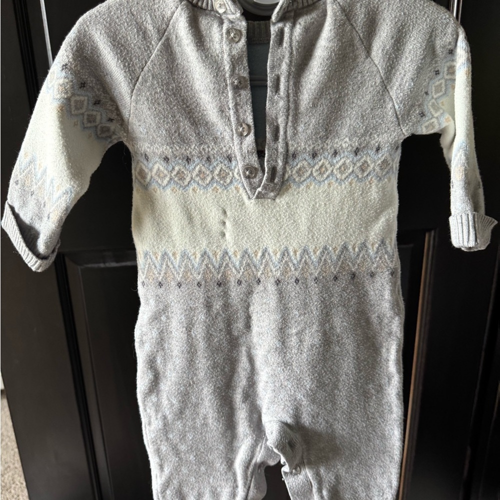 Cozy Gray and Cream Kids One Piece